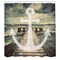 Ambesonne Nautical Shower Curtain, Anchor Print in Ocean Waves with Long Wooden Pier Cloudy Sky 3D Effect Print, Cloth Fabric Bathroom Decor Set with Hooks, 69" W x 70" L, Grey and Brown